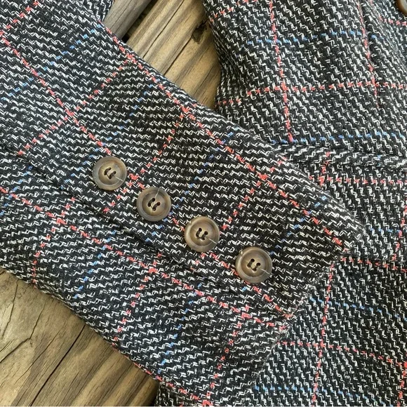 Heartloom Ivy Blazer Charcoal Plaid Button Front - Picture 10 of 15